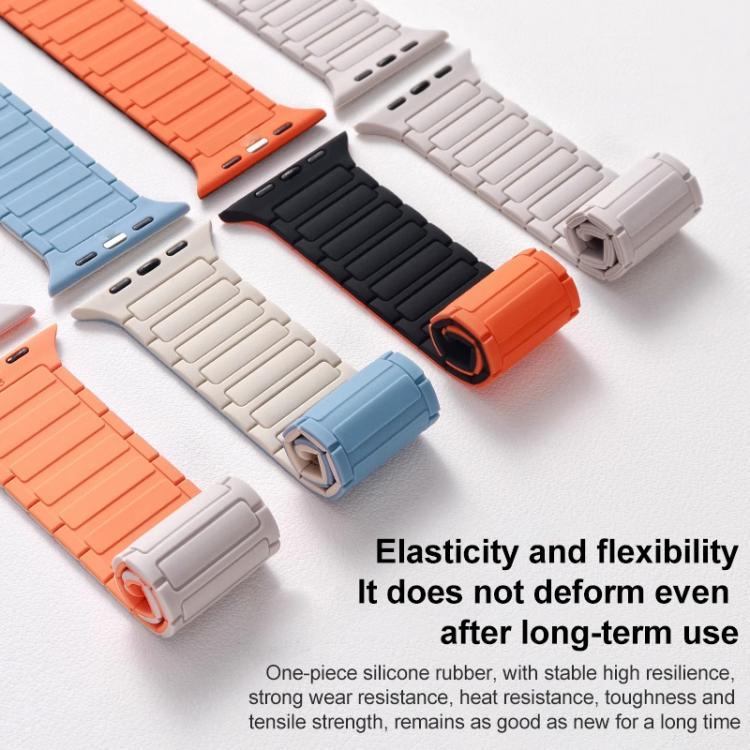 Bracelet de montre magnétique en silicone à trois billes xDfind, compatible avec Apple Watch 42/44/45/46/49 mm et Apple Watch 38/40/41/S10 42 mm.