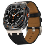 Bracelet de montre en cuir Crazy Horse, pour Samsung Galaxy Watch8 / Watch8 Classic