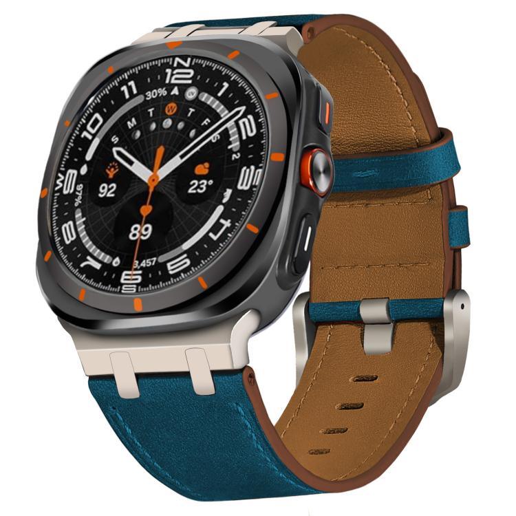 Bracelet de montre en cuir Crazy Horse, pour Samsung Galaxy Watch8 / Watch8 Classic