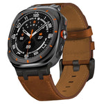 Bracelet de montre en cuir Crazy Horse, pour Samsung Galaxy Watch8 / Watch8 Classic