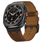 Bracelet de montre en cuir Crazy Horse, pour Samsung Galaxy Watch8 / Watch8 Classic