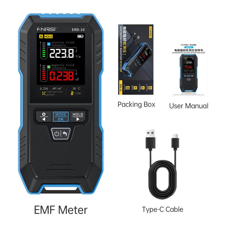 Détecteur de rayonnement électromagnétique 3 en 1 FNIRSI ERD-10, FNIRSI ERD-10
