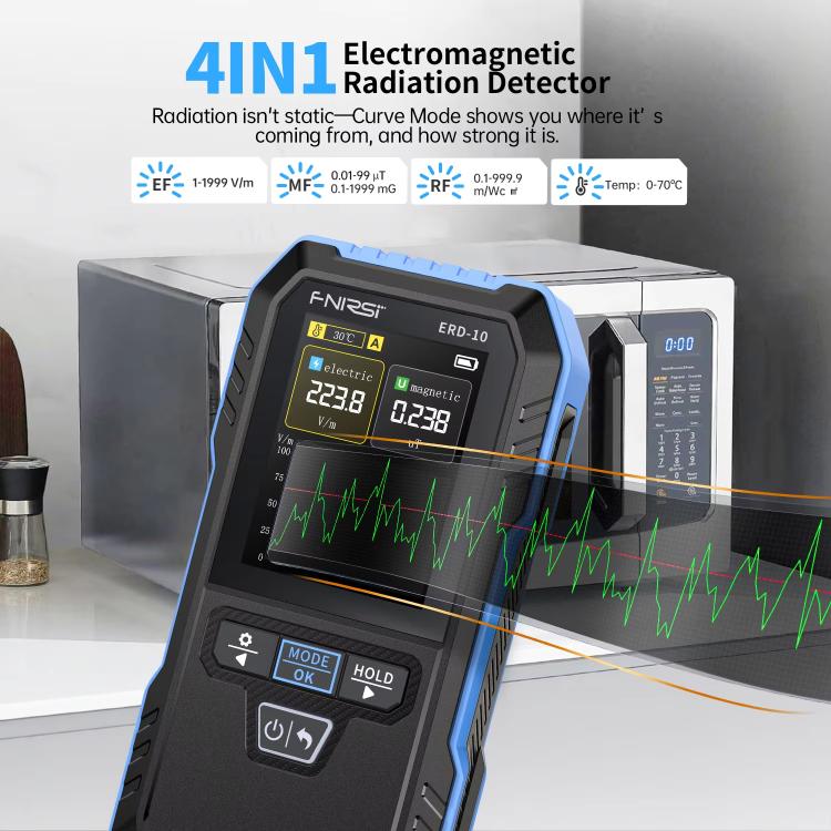 Détecteur de rayonnement électromagnétique 3 en 1 FNIRSI ERD-10, FNIRSI ERD-10