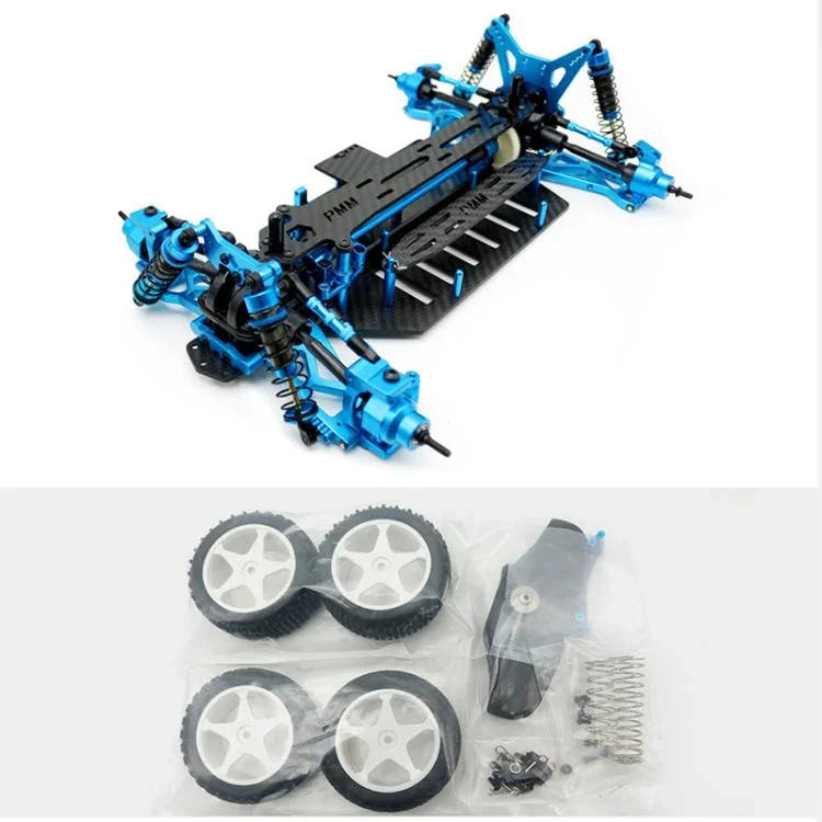 Châssis en fibre de carbone PMM Racing TT02B 1:10 en alliage d'aluminium pour voiture de rallye télécommandée