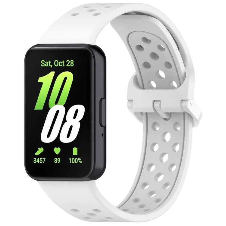 Bracelet de montre en silicone respirant, couleur unie, avec boucle colorée xDfind, pour Samsung Galaxy Fit3