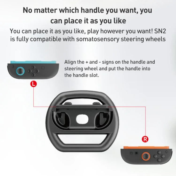 Pour Nintendo Switch 2 Joy-Con 1 paire iPlay HBS-2813 Volant de course simple pour manette