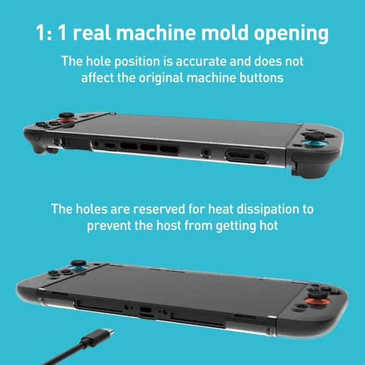 Pour Nintendo Switch 2 iPlay HBS-2817 Étui de protection transparent 6 en 1 pour contrôleur