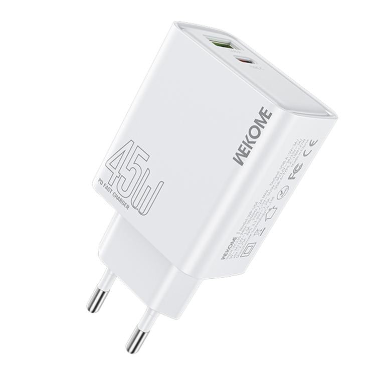 Chargeur rapide WK WP-U64 45W Kinkong Flash Charge USB+Type-C, prise EU, prise UK, prise US