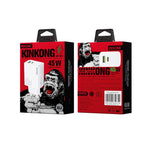 Chargeur rapide WK WP-U64 45W Kinkong Flash Charge USB+Type-C, prise EU, prise UK, prise US