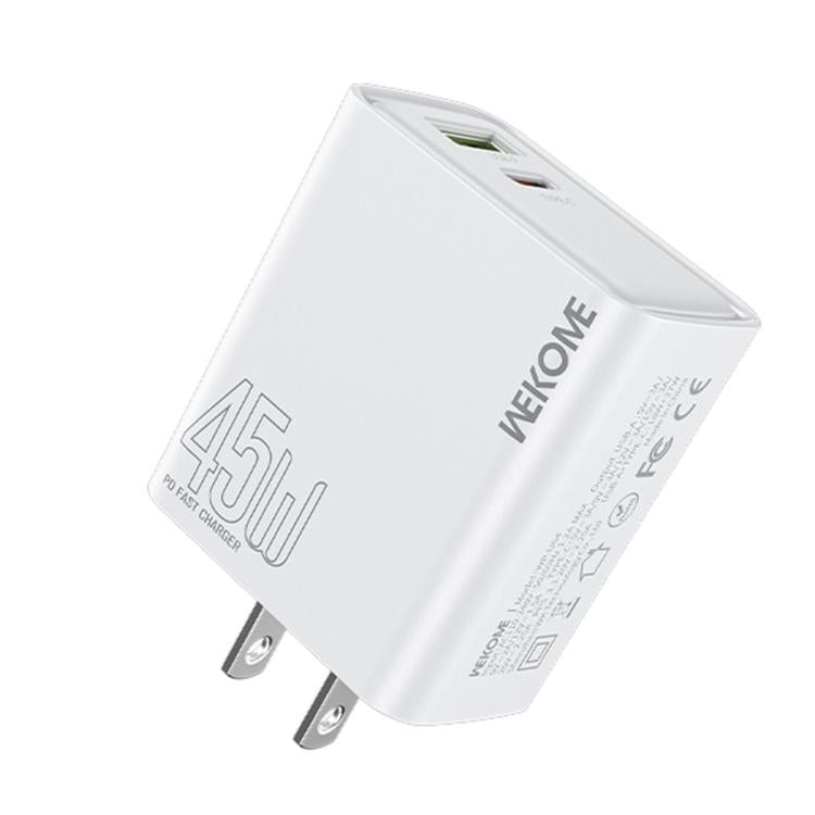 Chargeur rapide WK WP-U64 45W Kinkong Flash Charge USB+Type-C, prise EU, prise UK, prise US