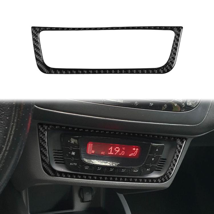Carbon Fiber Car Air Conditioner Switch Panel B Decorative Sticker for SEAT Ibiza 2009-2014, Left and Right Driver, Air Conditioner Switch Panel B