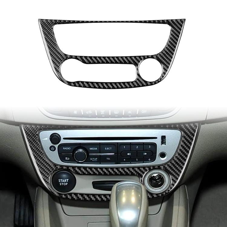 Carbon Fiber Car Air Conditioner Panel B Decorative Sticker for Renault Fluence 2009-2017 / Megane 2008-2016, Left and Right Driver, Air Conditioner Panel B