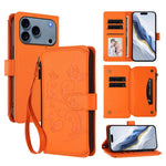 Étui de téléphone en cuir portefeuille à fermeture éclair multi-cartes motif papillon, pour iPhone 17e/16e, pour iPhone 17 Pro Max, pour iPhone 17 Pro, pour iPhone 17, pour iPhone Air, pour iPhone 16 Pro Max