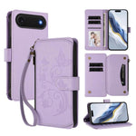 Étui de téléphone en cuir portefeuille à fermeture éclair multi-cartes motif papillon, pour iPhone 17e/16e, pour iPhone 17 Pro Max, pour iPhone 17 Pro, pour iPhone 17, pour iPhone Air, pour iPhone 16 Pro Max