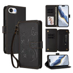 Étui de téléphone en cuir portefeuille à fermeture éclair multi-cartes motif papillon, pour iPhone 17e/16e, pour iPhone 17 Pro Max, pour iPhone 17 Pro, pour iPhone 17, pour iPhone Air, pour iPhone 16 Pro Max
