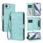 Étui de téléphone en cuir portefeuille à fermeture éclair multi-cartes motif papillon, pour iPhone 17e/16e, pour iPhone 17 Pro Max, pour iPhone 17 Pro, pour iPhone 17, pour iPhone Air, pour iPhone 16 Pro Max