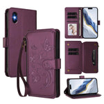 Étui portefeuille en cuir zippé multi-cartes motif papillon et fleurs, pour iPhone 11 Pro Max, pour iPhone 11, pour iPhone 11 Pro, pour iPhone X / XS, pour iPhone XR, pour iPhone XS Max