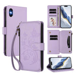 Étui portefeuille en cuir zippé multi-cartes motif papillon et fleurs, pour iPhone 11 Pro Max, pour iPhone 11, pour iPhone 11 Pro, pour iPhone X / XS, pour iPhone XR, pour iPhone XS Max