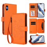 Étui portefeuille en cuir zippé multi-cartes motif papillon et fleurs, pour iPhone 11 Pro Max, pour iPhone 11, pour iPhone 11 Pro, pour iPhone X / XS, pour iPhone XR, pour iPhone XS Max