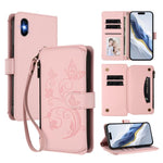 Étui portefeuille en cuir zippé multi-cartes motif papillon et fleurs, pour iPhone 11 Pro Max, pour iPhone 11, pour iPhone 11 Pro, pour iPhone X / XS, pour iPhone XR, pour iPhone XS Max