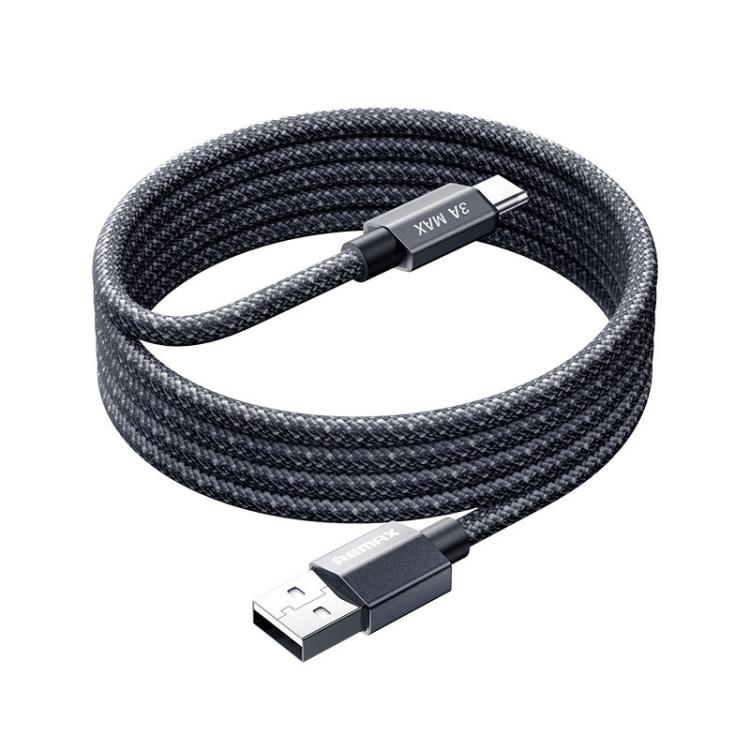 REMAX CB01 3A Câble de Données Tressé en Alliage d'Aluminium avec Lumière LED USB vers Type-C Charge Rapide, Longueur : 1.2m, USB vers Type-C