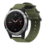 xDfind Ring Buckle Nylon Canvas Watch Band, For Garmin Fenix 8/7X/6X/5X 26mm, For Garmin Fenix 8/7/6/5 22mm, For Garmin Forerunner 235/220/620/630, For Garmin Forerunner 35 / 30 / 35J
