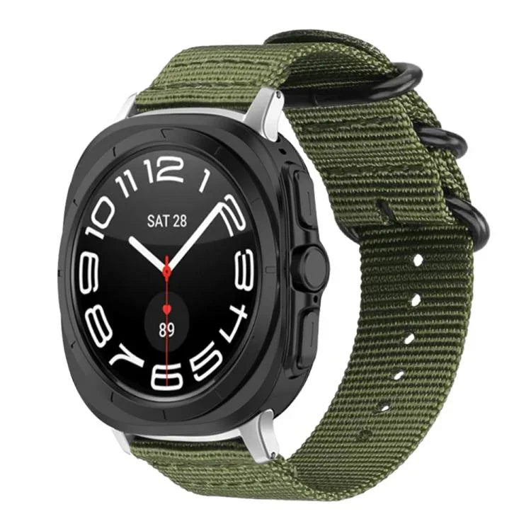 Bracelet de montre en toile de nylon à boucle annulaire xDfind, pour Samsung Galaxy Watch Ultra / Ultra 2025, pour Samsung Galaxy Watch8 / 8 Classic, pour Samsung Galaxy Watch 7 / 6 / 5 / FE, pour Samsung Galaxy Fit3 SM-R390