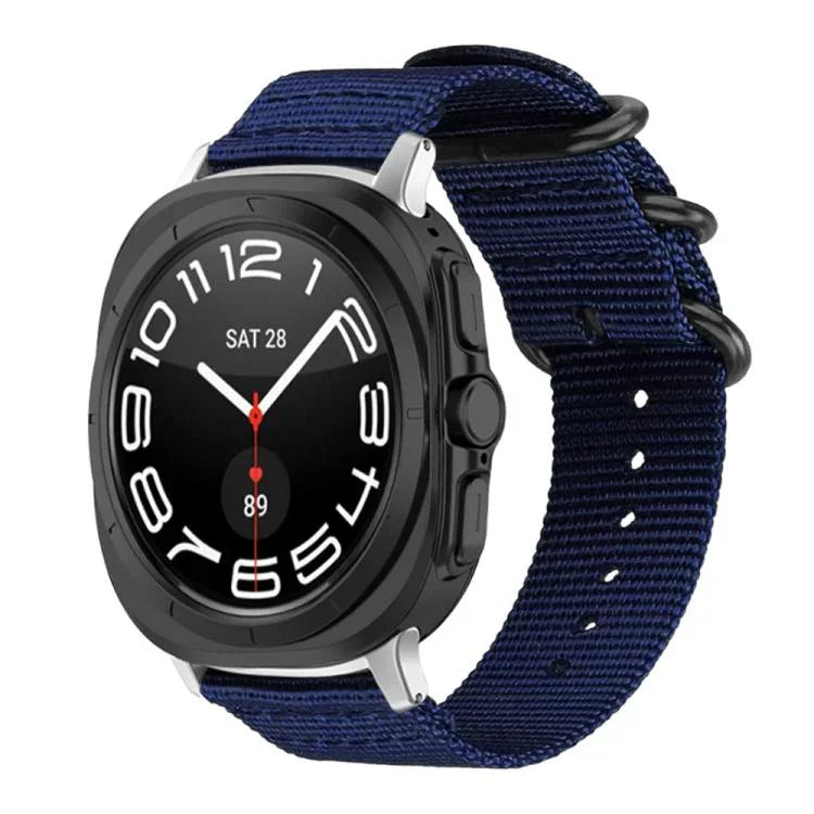 Bracelet de montre en toile de nylon à boucle annulaire xDfind, pour Samsung Galaxy Watch Ultra / Ultra 2025, pour Samsung Galaxy Watch8 / 8 Classic, pour Samsung Galaxy Watch 7 / 6 / 5 / FE, pour Samsung Galaxy Fit3 SM-R390
