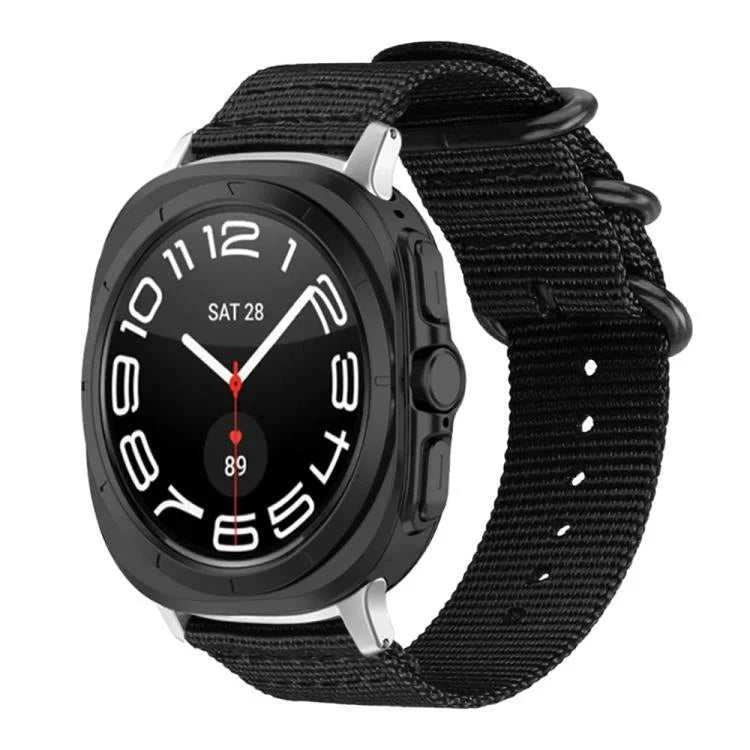 Bracelet de montre en toile de nylon à boucle annulaire xDfind, pour Samsung Galaxy Watch Ultra / Ultra 2025, pour Samsung Galaxy Watch8 / 8 Classic, pour Samsung Galaxy Watch 7 / 6 / 5 / FE, pour Samsung Galaxy Fit3 SM-R390