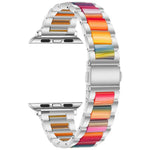 Bracelet de montre xDfind à trois perles en résine et métal, compatible avec Apple Watch 42/44/45/46/49 mm et Apple Watch 38/40/41/S10 42 mm.