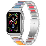 Bracelet de montre xDfind à trois perles en résine et métal, compatible avec Apple Watch 42/44/45/46/49 mm et Apple Watch 38/40/41/S10 42 mm.