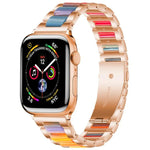 Bracelet de montre xDfind à trois perles en résine et métal, compatible avec Apple Watch 42/44/45/46/49 mm et Apple Watch 38/40/41/S10 42 mm.