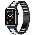 Bracelet de montre xDfind à trois perles en résine et métal, compatible avec Apple Watch 42/44/45/46/49 mm et Apple Watch 38/40/41/S10 42 mm.