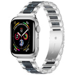 Bracelet de montre xDfind à trois perles en résine et métal, compatible avec Apple Watch 42/44/45/46/49 mm et Apple Watch 38/40/41/S10 42 mm.