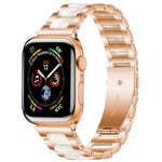 Bracelet de montre xDfind à trois perles en résine et métal, compatible avec Apple Watch 42/44/45/46/49 mm et Apple Watch 38/40/41/S10 42 mm.