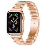 Bracelet de montre xDfind à trois perles en résine et métal, compatible avec Apple Watch 42/44/45/46/49 mm et Apple Watch 38/40/41/S10 42 mm.