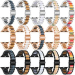 Bracelet de montre xDfind à trois perles en résine et métal, compatible avec Apple Watch 42/44/45/46/49 mm et Apple Watch 38/40/41/S10 42 mm.