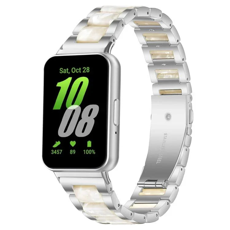 Bracelet de montre xDfind à trois perles en résine et métal, pour Samsung Galaxy Fit3 SM-R390