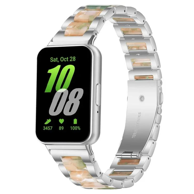 Bracelet de montre xDfind à trois perles en résine et métal, pour Samsung Galaxy Fit3 SM-R390