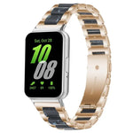 Bracelet de montre xDfind à trois perles en résine et métal, pour Samsung Galaxy Fit3 SM-R390