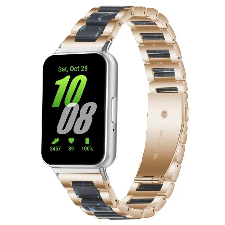 Bracelet de montre xDfind à trois perles en résine et métal, pour Samsung Galaxy Fit3 SM-R390