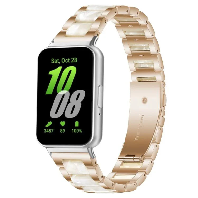Bracelet de montre xDfind à trois perles en résine et métal, pour Samsung Galaxy Fit3 SM-R390