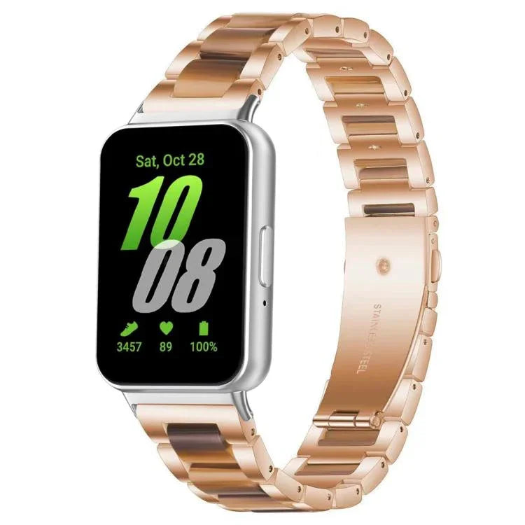 Bracelet de montre xDfind à trois perles en résine et métal, pour Samsung Galaxy Fit3 SM-R390