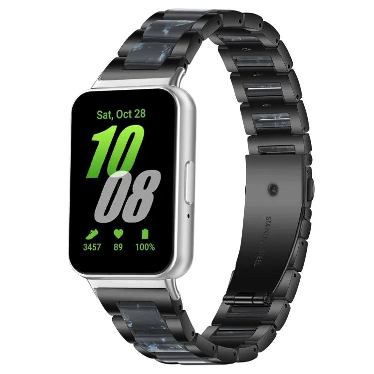 Bracelet de montre xDfind à trois perles en résine et métal, pour Samsung Galaxy Fit3 SM-R390