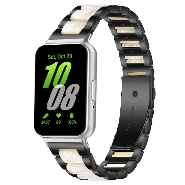 Bracelet de montre xDfind à trois perles en résine et métal, pour Samsung Galaxy Fit3 SM-R390