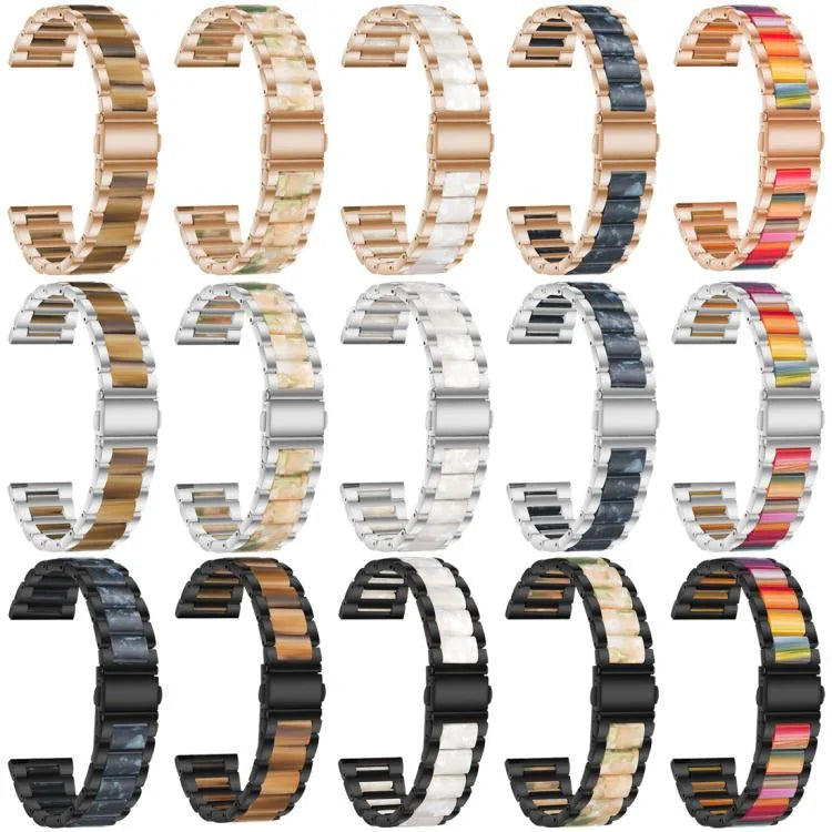Bracelet de montre xDfind à trois perles en résine et métal, pour Samsung Galaxy Fit3 SM-R390