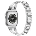 Bracelet de montre xDfind en métal serti de diamants en forme de X, pour Apple Watch 42/44/45/46/49 mm et Apple Watch 38/40/41/S10 42 mm.