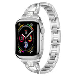 Bracelet de montre xDfind en métal serti de diamants en forme de X, pour Apple Watch 42/44/45/46/49 mm et Apple Watch 38/40/41/S10 42 mm.