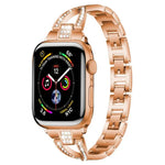 Bracelet de montre xDfind en métal serti de diamants en forme de X, pour Apple Watch 42/44/45/46/49 mm et Apple Watch 38/40/41/S10 42 mm.