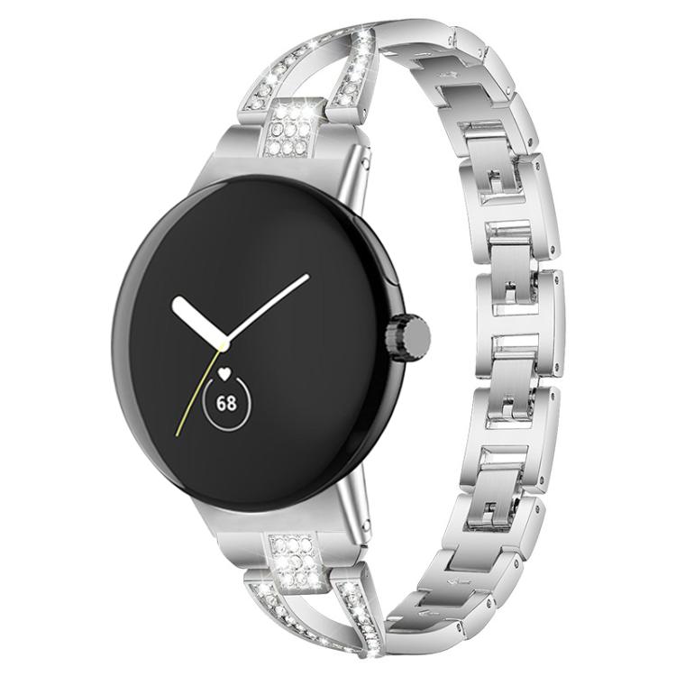 xDfind Bracelet de Montre en Métal Diamanté à Rangée Simple en Forme de X, Pour Google Pixel Watch 4 / 3 / 2 / 1 41mm